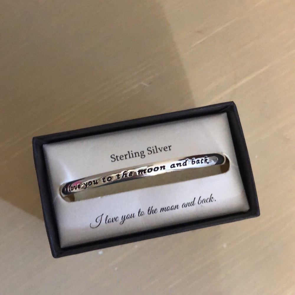 Sterling silver bracelet-I love you to the moon...